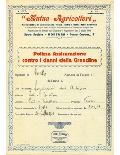 1931 - MUTUA AGRICOLTORI - GRANDINE - VERCELLI