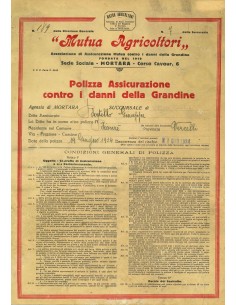 1934 - MUTUA AGRICOLTORI - GRANDINE - VERCELLI