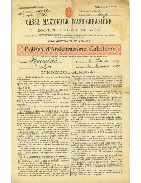 1907 - CASSA NAZIONALE D'ASSICURAZIONE - INFORTUNI - VENEZIA