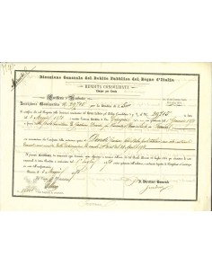 1871 - CERTIFICATO D'USUFRUTTO - RENDITA CONSOLIDATA 5% -...