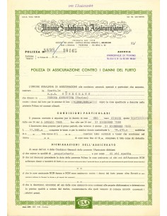 1965 - UNIONE SUBALPINA DI ASSICURAZIONI - FURTO - TORINO
