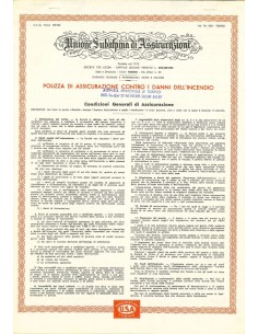 1960 - UNIONE SUBALPINA DI ASSICURAZIONI - INCENDIO - TORINO