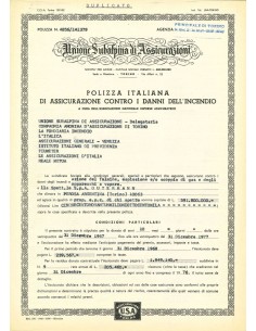 1967 - UNIONE SUBALPINA DI ASSICURAZIONI - INCENDIO - TORINO
