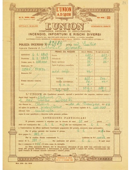 1947 - L' UNION - INCENDIO - UDINE