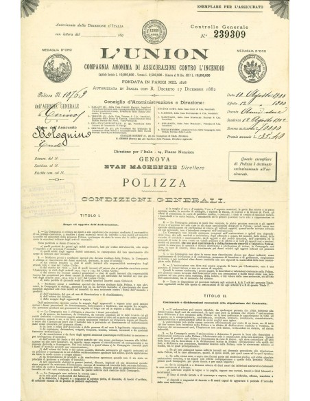 1900 - L' UNION - INCENDIO - TORINO