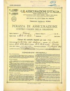 1929 - LE ASSICURAZIONI D'ITALIA - GRANDINE - VERONA
