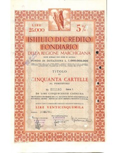 ISTIT. DI CREDITO FOND. DELLA REG. MARCHIGIANA 50 CARTELLE 5% 1963