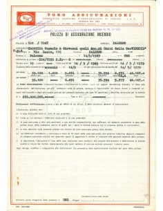 1969 - TORO ASSICURAZIONI - INCENDIO - PALERMO