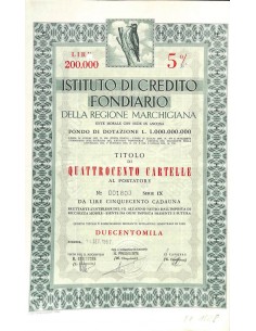 ISTIT. DI CREDITO FOND. DELLA REG. MARCHIGIANA 400 CARTELLE 5% 1967
