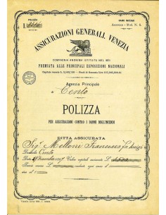 1897 - ASSICURAZIONI GENERALI DI VENEZIA - INCENDIO - CENTO