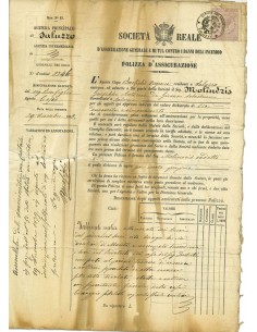 1863 - SOCIETA' REALE - INCENDIO - SALUZZO