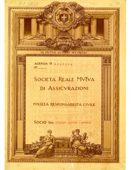 1934 - REALE MUTUA DI ASSICURAZIONI SOC. - RESPONSABILITA' CIVILE - BOLOGNA