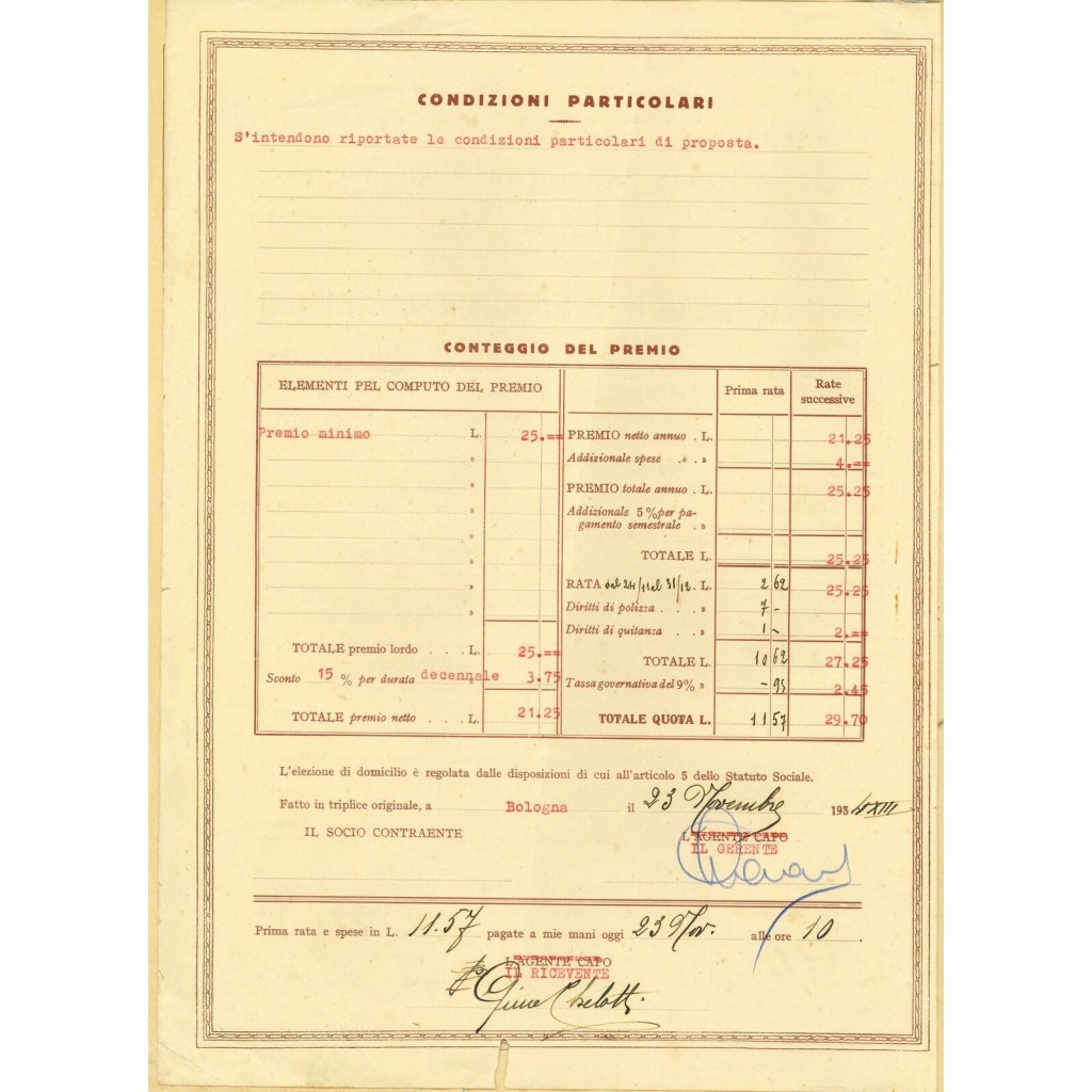 1934 - REALE MUTUA DI ASSICURAZIONI SOC. -...