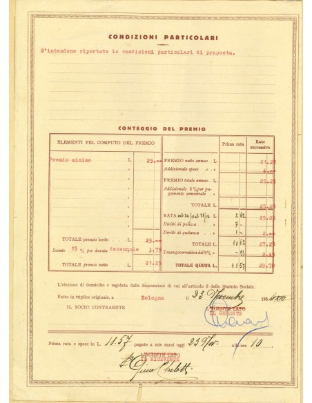 1934 - REALE MUTUA DI ASSICURAZIONI SOC. - RESPONSABILITA' CIVILE - BOLOGNA