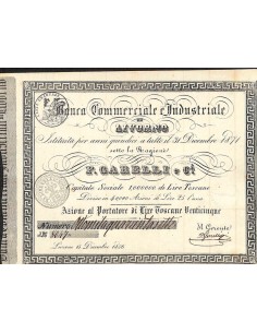 BANCA COMM. E INDUSTRIALE DI LIVORNO - UNA AZIONE LIVORNO 1856