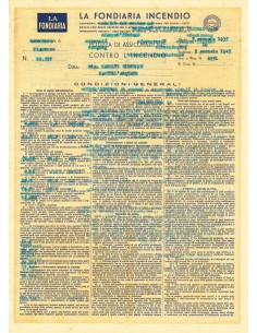 1935 - LA FONDIARIA INCENDIO - PIACENZA
