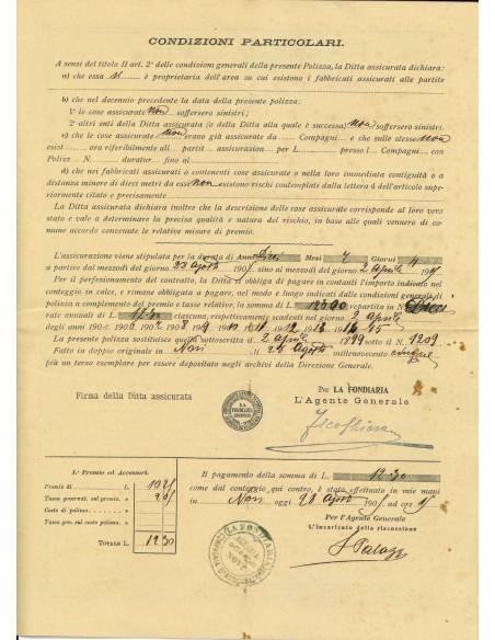 1905 - LA FONDIARIA - INCENDIO - NOVI LIGURE