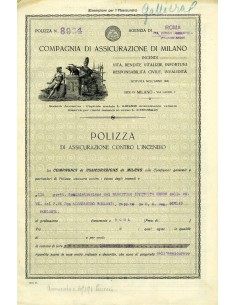 1923 - COMPAGNIA DI ASSICURAZIONE DI MILANO - INCENDIO -...