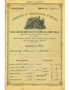1905 - COMPAGNIA DI ASSICURAZIONE DI MILANO - INCENDIO -...