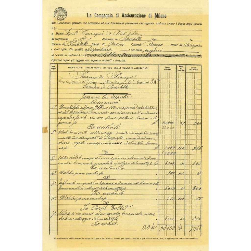 1905 - COMPAGNIA DI ASSICURAZIONE DI MILANO -...