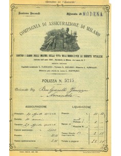 1905 - COMPAGNIA DI ASSICURAZIONE DI MILANO - INCENDIO -...