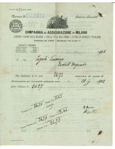 1902 - COMPAGNIA DI ASSICURAZIONE DI MILANO - INCENDIO -...