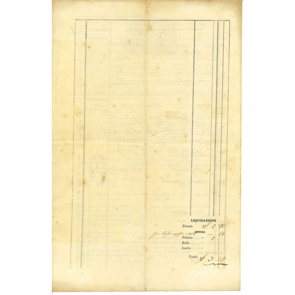 1863 - COMPAGNIA D'ASSICURAZIONE - INCENDIO -...