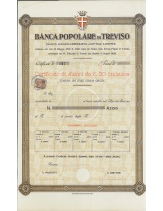 BANCA POPOLARE DI TREVISO - AZIONI 1908