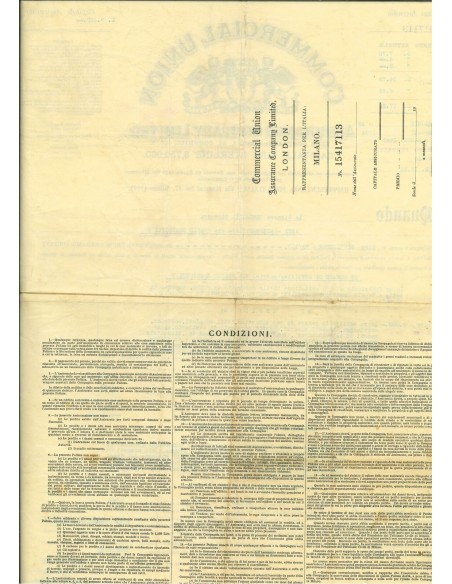 1933 - COMMERCIAL UNION - INCENDIO - MILANO