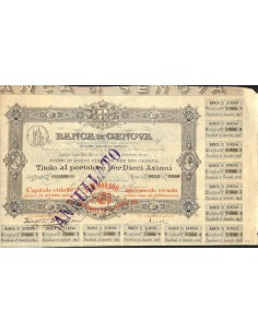 BANCA DI GENOVA - 10 AZIONI GENOVA 1889