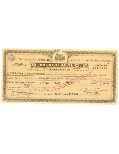 1937 - IL DUOMO - INCENDIO - BOLOGNA