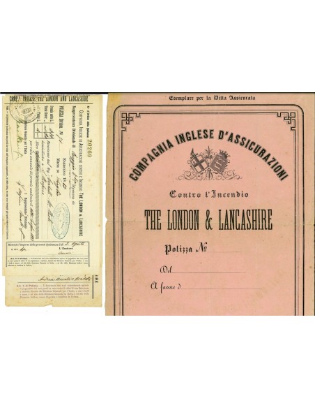 1883 - COMPAGNIA INGLESE DI ASSICURAZIONI - INCENDIO - REGGIO EMILIA