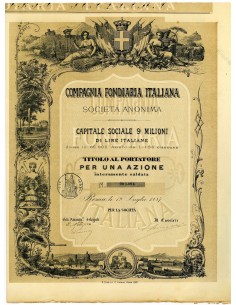 1887 - COMPAGNIA FONDIARIA ITALIANA SOC. ANON. - 1 AZIONE...