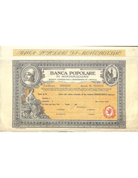 BANCA POPOLARE DI MONTEPULCIANO - AZIONI 1868