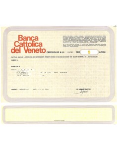 BANCA CATTOLICA DEL VENETO - 5 AZIONI VICENZA 1983