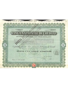 BANCA NAZIONALE DI CREDITO - UNA AZIONE MILANO 1932