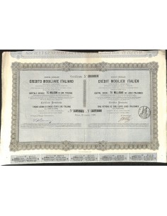 CREDITO MOBILIARE ITALIANO - 5 AZIONI ROMA 1892
