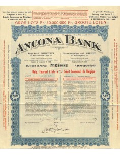 ANCONA BANK - 1 OBBLIGAZIONE BRUXELLES 1933