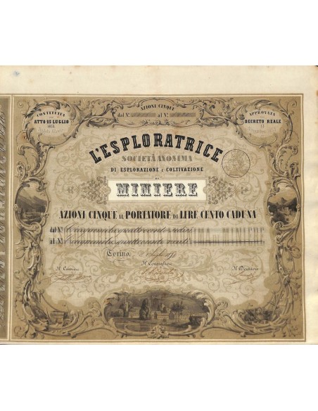 L'ESPLORATRICE - 5 AZIONI TORINO 1898