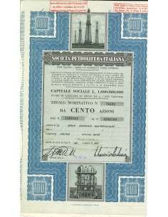 1984 - SOCIETA' PETROLIFERA ITALIANA - 100 AZIONI -...