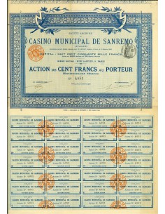 1906 - CASINO' MUNICIPALE DI SAN REMO - 100 FRANCHI... 2
