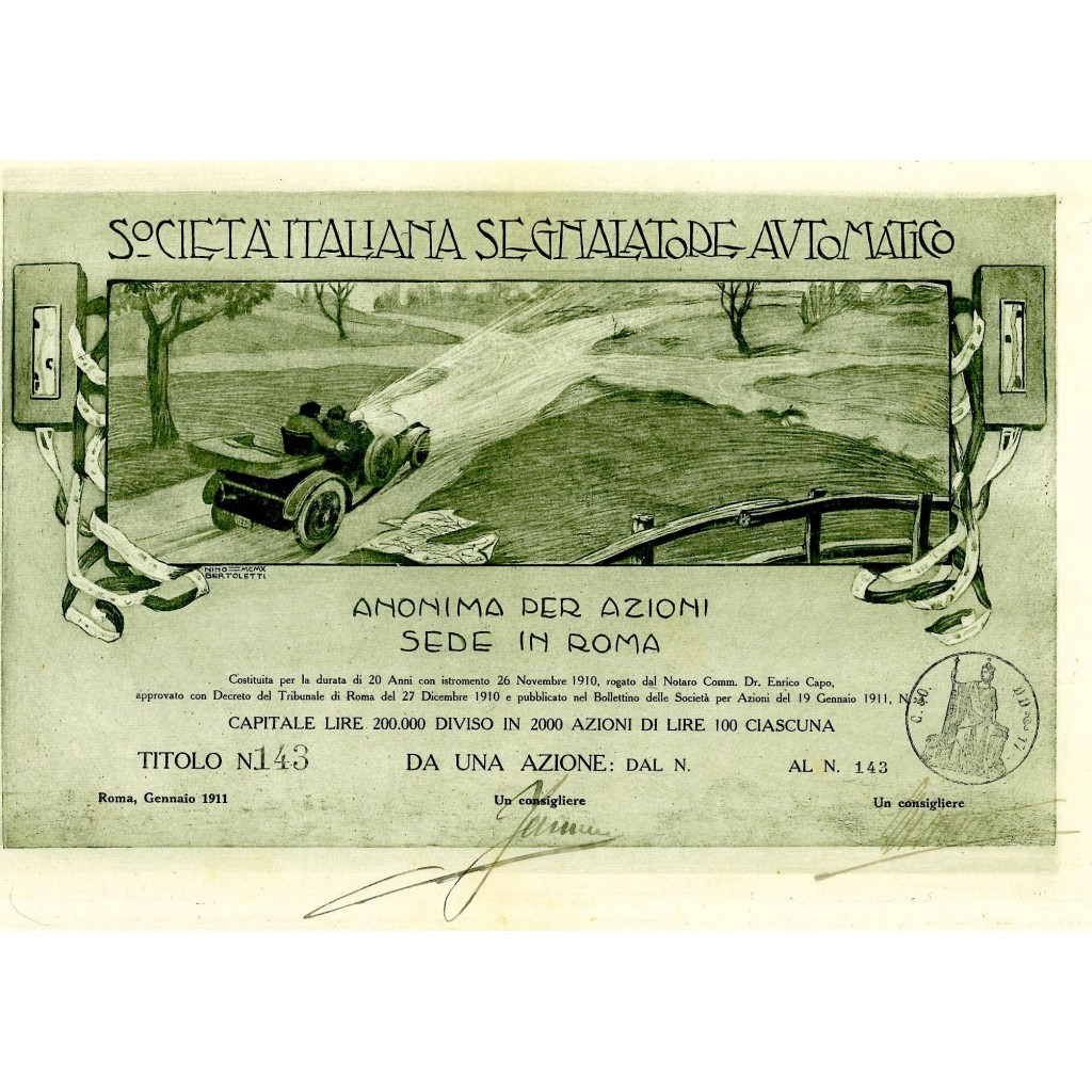 1911 - SOCIETA' ITALIANA SEGNALATORE AUTOMATICO...