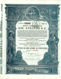 1918 - GIO' ANSALDO SOC. PER AZIONI - 1 AZIONE - ROMA