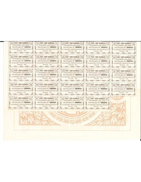 1917 - FIAT SAN GIORGIO COSTRUZIONI NAVALI E MECCANICHE - 25 AZIONI - TORINO