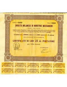 1905 - MILANESE DI INDUSTRIE MECCANICHE - 1 AZIONE - MILANO