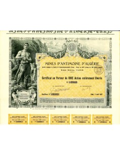 1907 - MINES D'ANTIMOINE D'ALGERIE DISEGNO A. BELTRAME -...