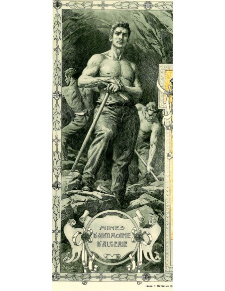 1907 - MINES D'ANTIMOINE D'ALGERIE DISEGNO A. BELTRAME - 1 AZIONE