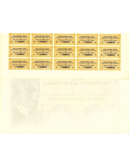 1907 - MINES D'ANTIMOINE D'ALGERIE DISEGNO A. BELTRAME - 1 AZIONE