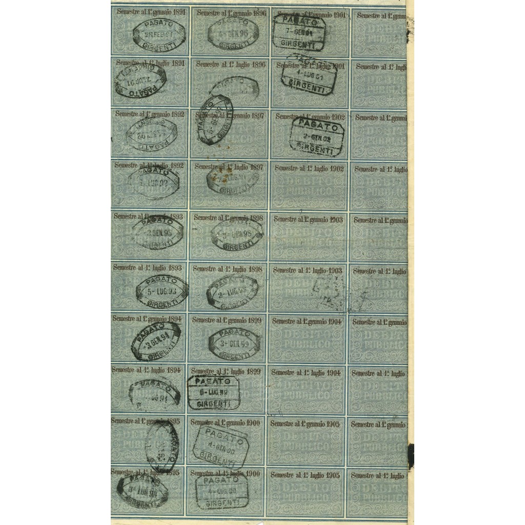 1866 - DEBITO PUBBLICO REGNO D'ITALIA STEMMA...