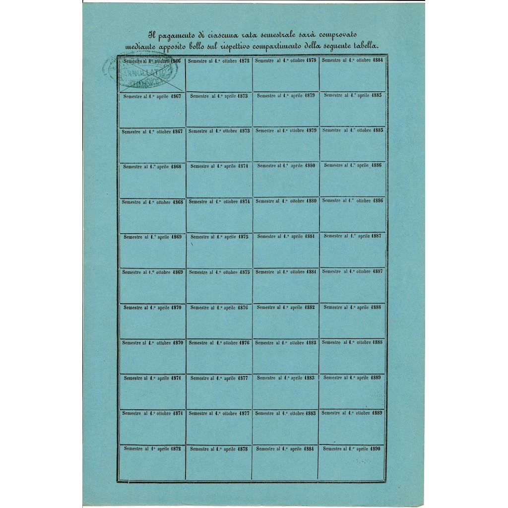 1869 - DEBITO PUBBLICO REGNO D'ITALIA 3%...